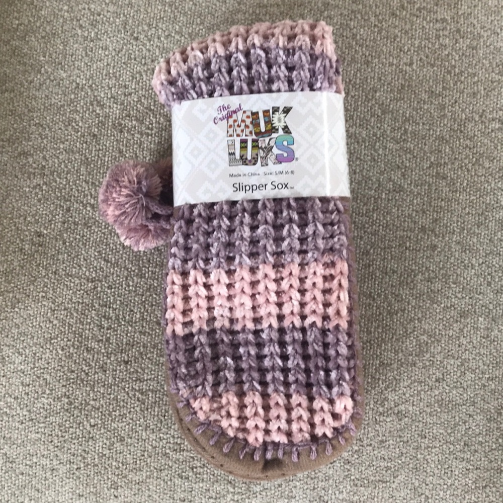 Pink & purple slipper socks